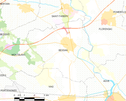 Map commune FR insee code 34031